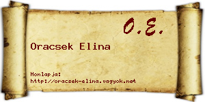 Oracsek Elina névjegykártya